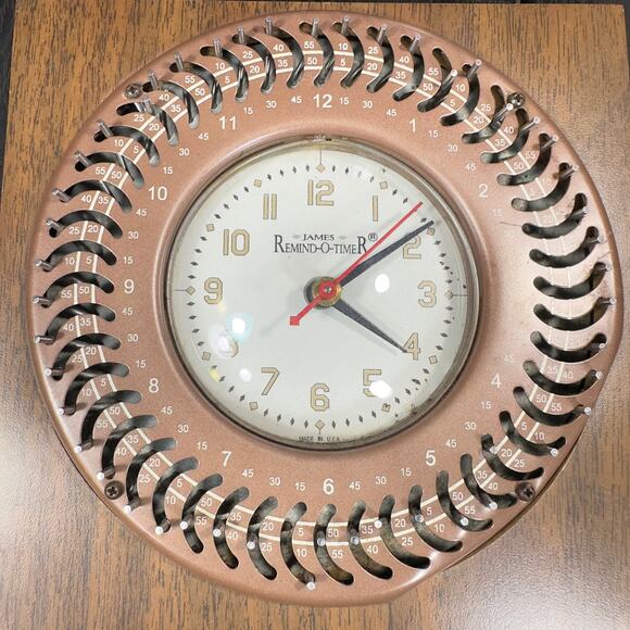 Vintage Remindometer Timer Electric Alarm Clock Mid Century Wood Retro - Picture 4 of 10